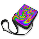 Abstract Neon Trippy Print Rectangular Crossbody Bag