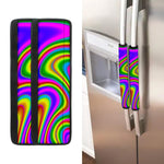 Abstract Neon Trippy Print Refrigerator Handle Covers