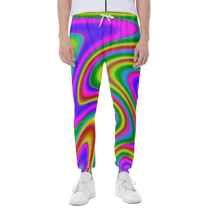 Abstract Neon Trippy Print Scuba Joggers