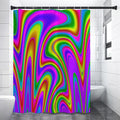 Abstract Neon Trippy Print Shower Curtain
