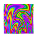 Abstract Neon Trippy Print Silk Bandana