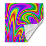 Abstract Neon Trippy Print Silk Bandana