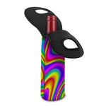 Abstract Neon Trippy Print Single Neoprene Wine Tote