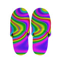 Abstract Neon Trippy Print Slippers