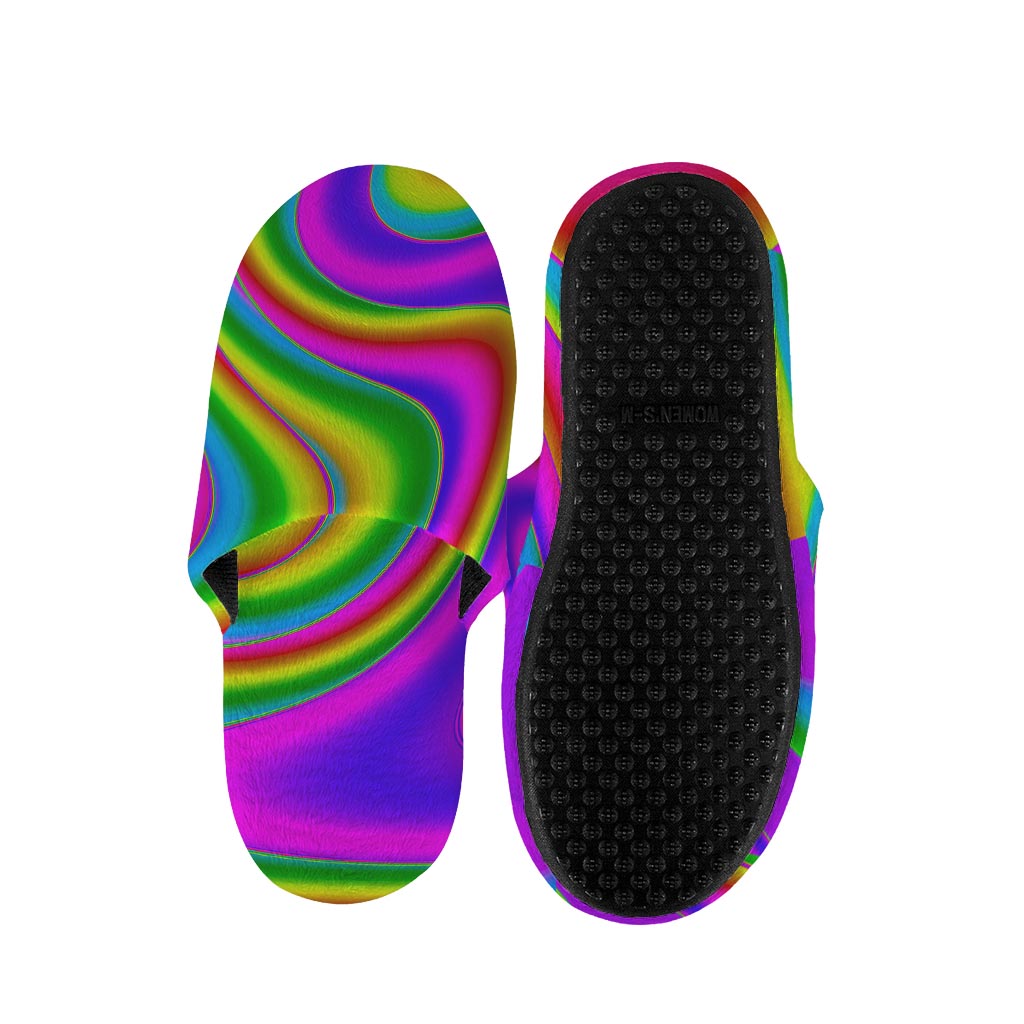 Abstract Neon Trippy Print Slippers