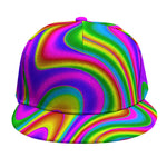 Abstract Neon Trippy Print Snapback Cap