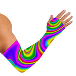 Abstract Neon Trippy Print Sun Protection Arm Sleeves