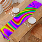 Abstract Neon Trippy Print Table Runner
