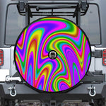 Abstract Neon Trippy Print Tire Cover With Camera Hole
