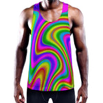 Abstract Neon Trippy Print Training Tank Top