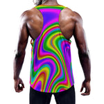 Abstract Neon Trippy Print Training Tank Top