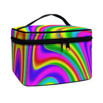 Abstract Neon Trippy Print Travel Makeup Bag