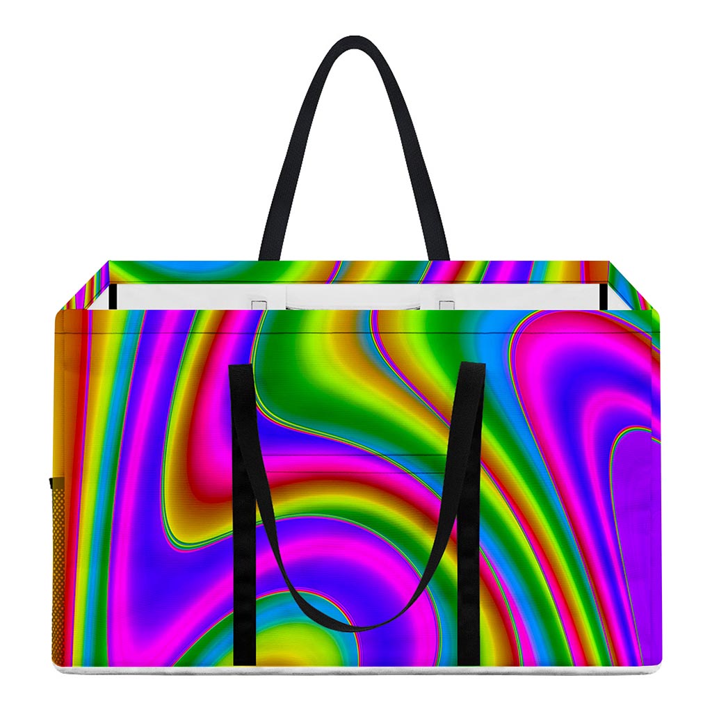 Abstract Neon Trippy Print Utility Tote Bag
