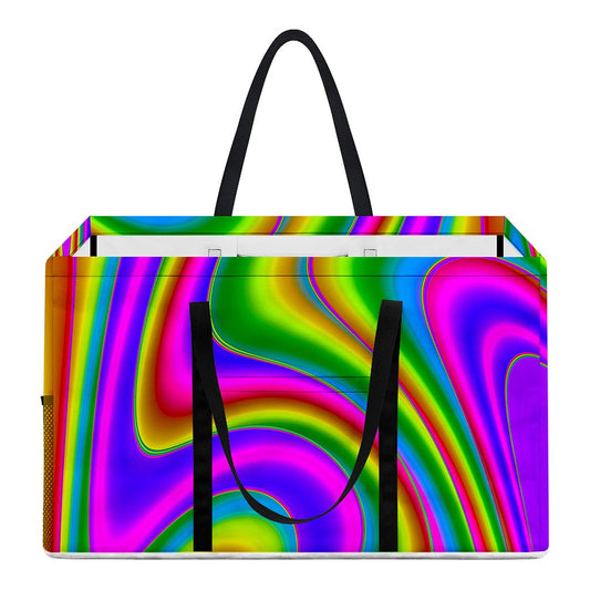 Abstract Neon Trippy Print Utility Tote Bag