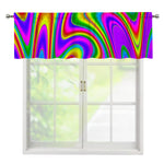 Abstract Neon Trippy Print Window Valance