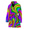 Abstract Neon Trippy Print Women's Bathrobe