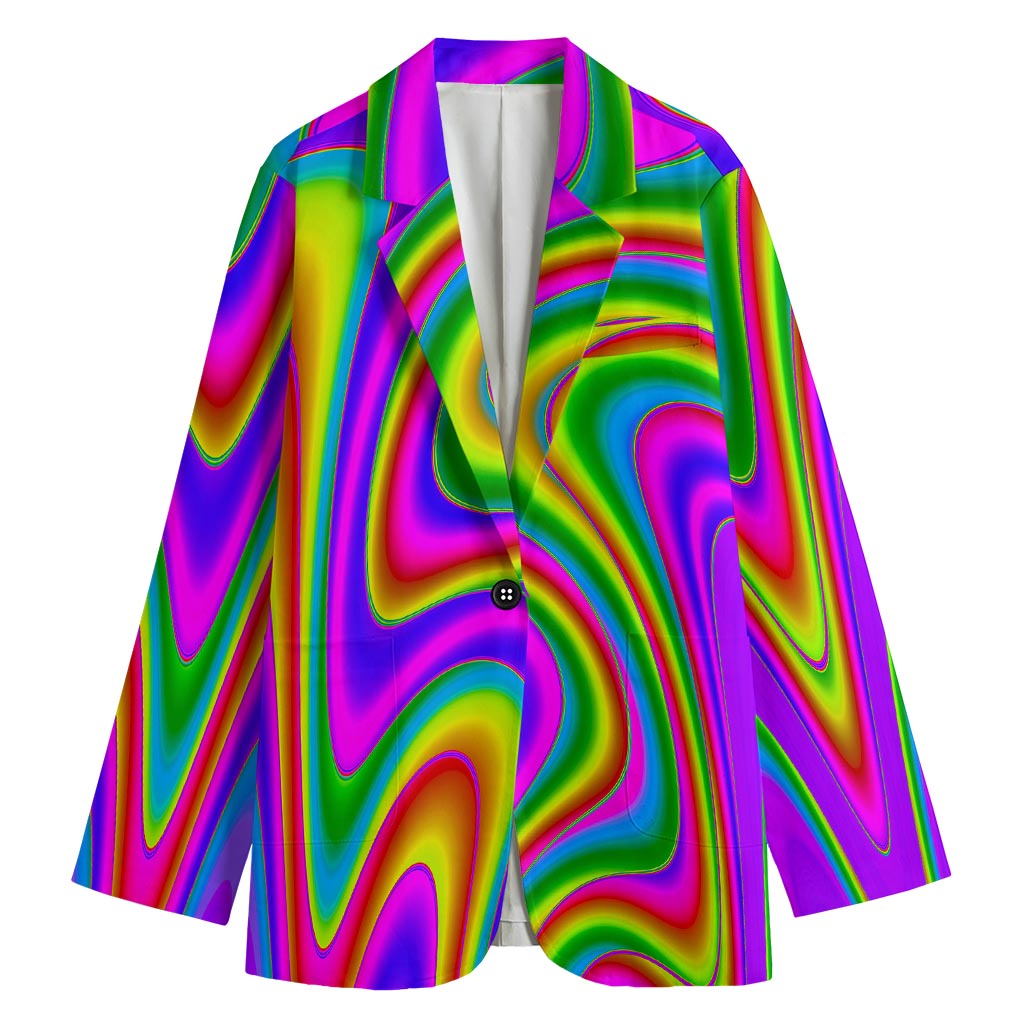 Abstract Neon Trippy Print Women's Blazer