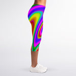 Abstract Neon Trippy Print Women's Capri Leggings