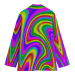 Abstract Neon Trippy Print Women's Cotton Blazer