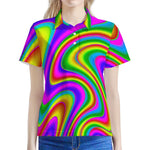 Abstract Neon Trippy Print Women's Polo Shirt