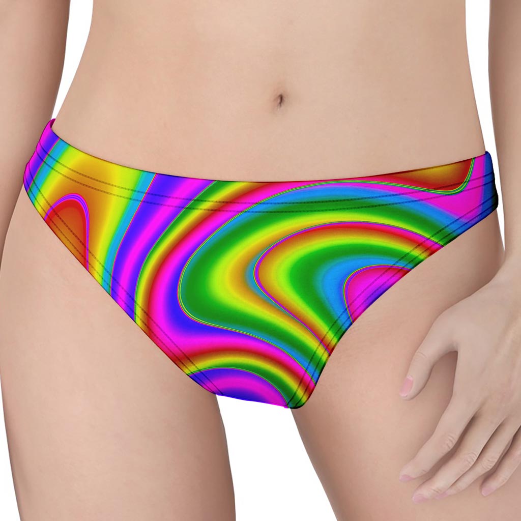 Abstract Neon Trippy Print Women's Thong