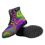 Abstract Neon Trippy Print Work Boots