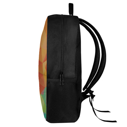 Abstract Polygonal Geometric Print 17 Inch Backpack