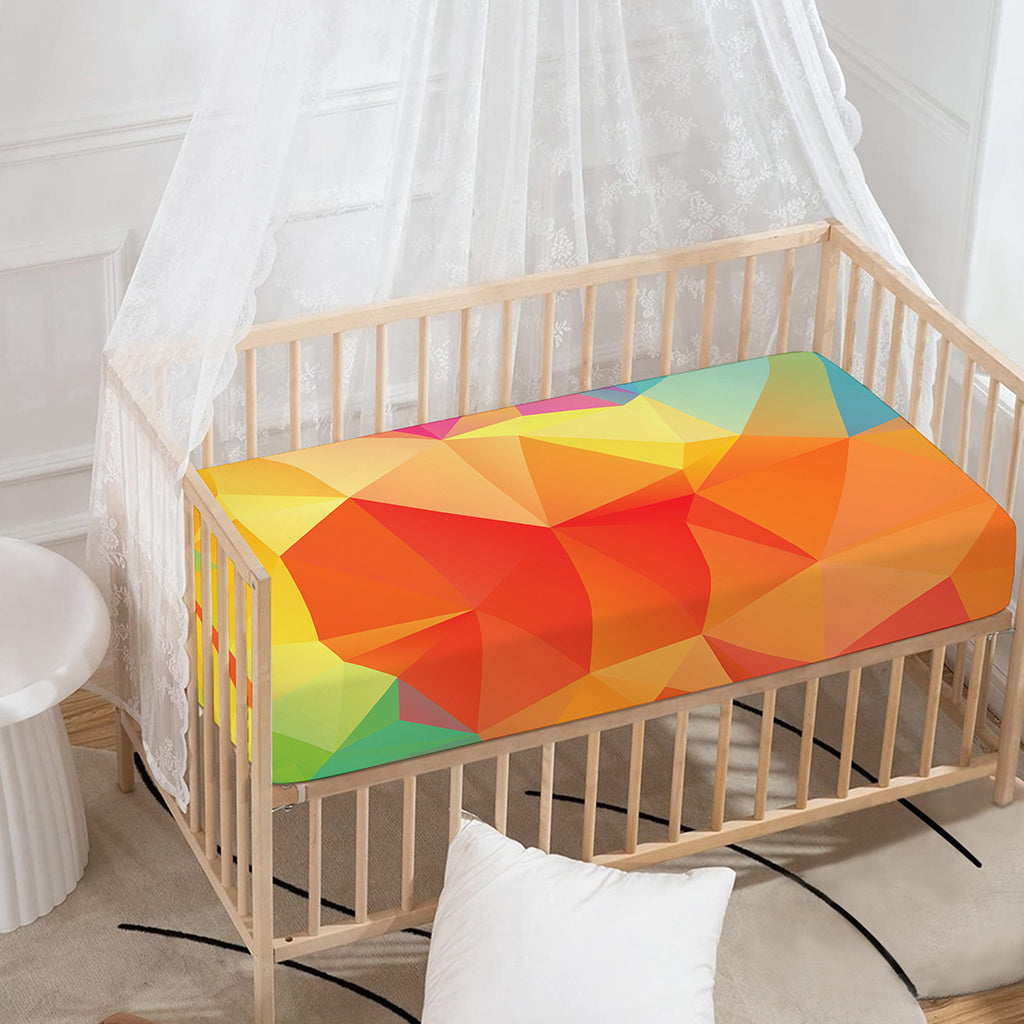 Abstract Polygonal Geometric Print Baby Crib Sheet