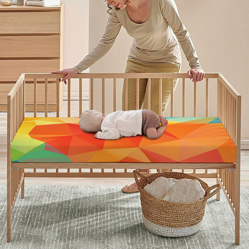 Abstract Polygonal Geometric Print Baby Crib Sheet