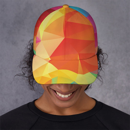 Abstract Polygonal Geometric Print Baseball Cap