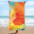 Abstract Polygonal Geometric Print Beach Towel