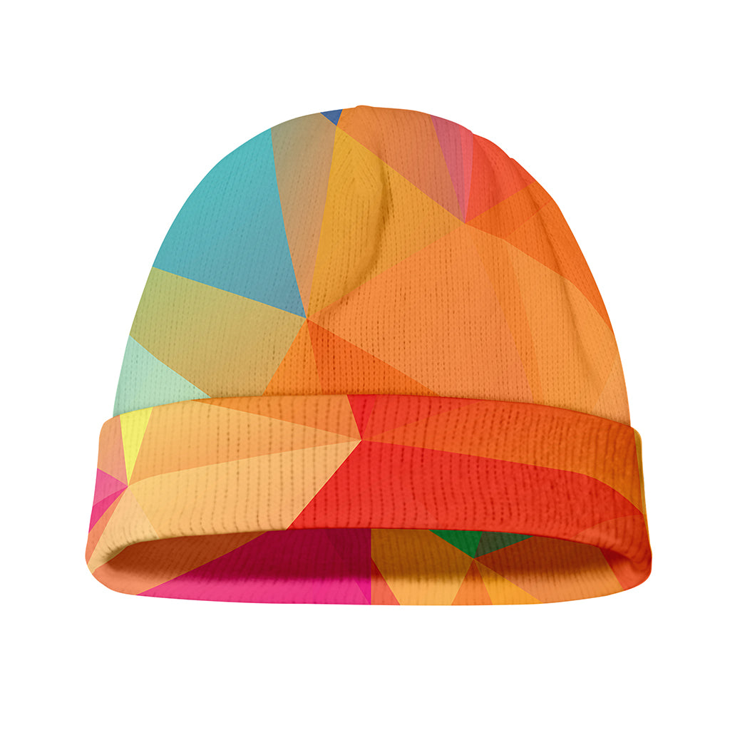 Abstract Polygonal Geometric Print Beanie