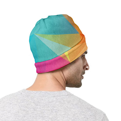 Abstract Polygonal Geometric Print Beanie