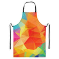 Abstract Polygonal Geometric Print Bib Apron With Pocket