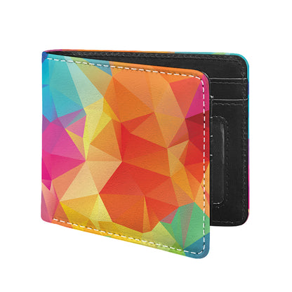 Abstract Polygonal Geometric Print Bifold Wallet