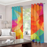 Abstract Polygonal Geometric Print Blackout Grommet Curtains