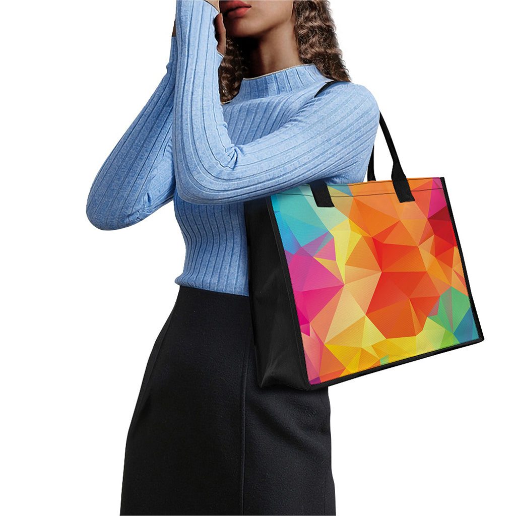 Abstract Polygonal Geometric Print Canvas Tote Bag