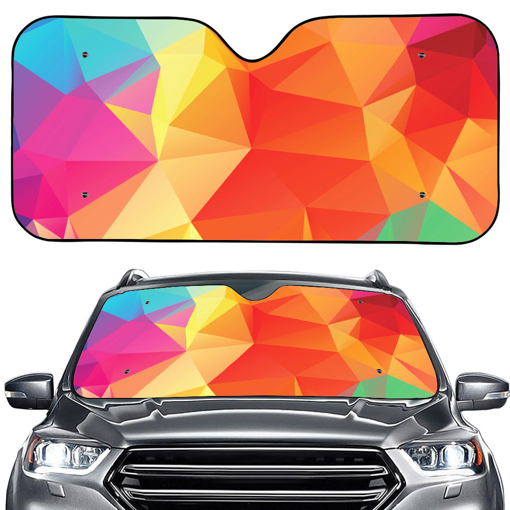 Abstract Polygonal Geometric Print Car Windshield Sun Shade