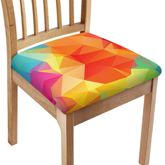 Abstract Polygonal Geometric Print Chair Cushion Cover