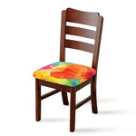 Abstract Polygonal Geometric Print Chair Cushion Cover