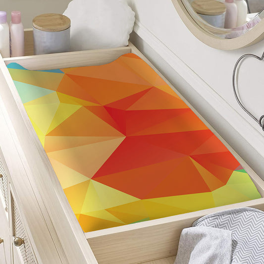 Abstract Polygonal Geometric Print Changing Pad Cover