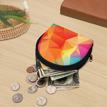 Abstract Polygonal Geometric Print Coin Purse