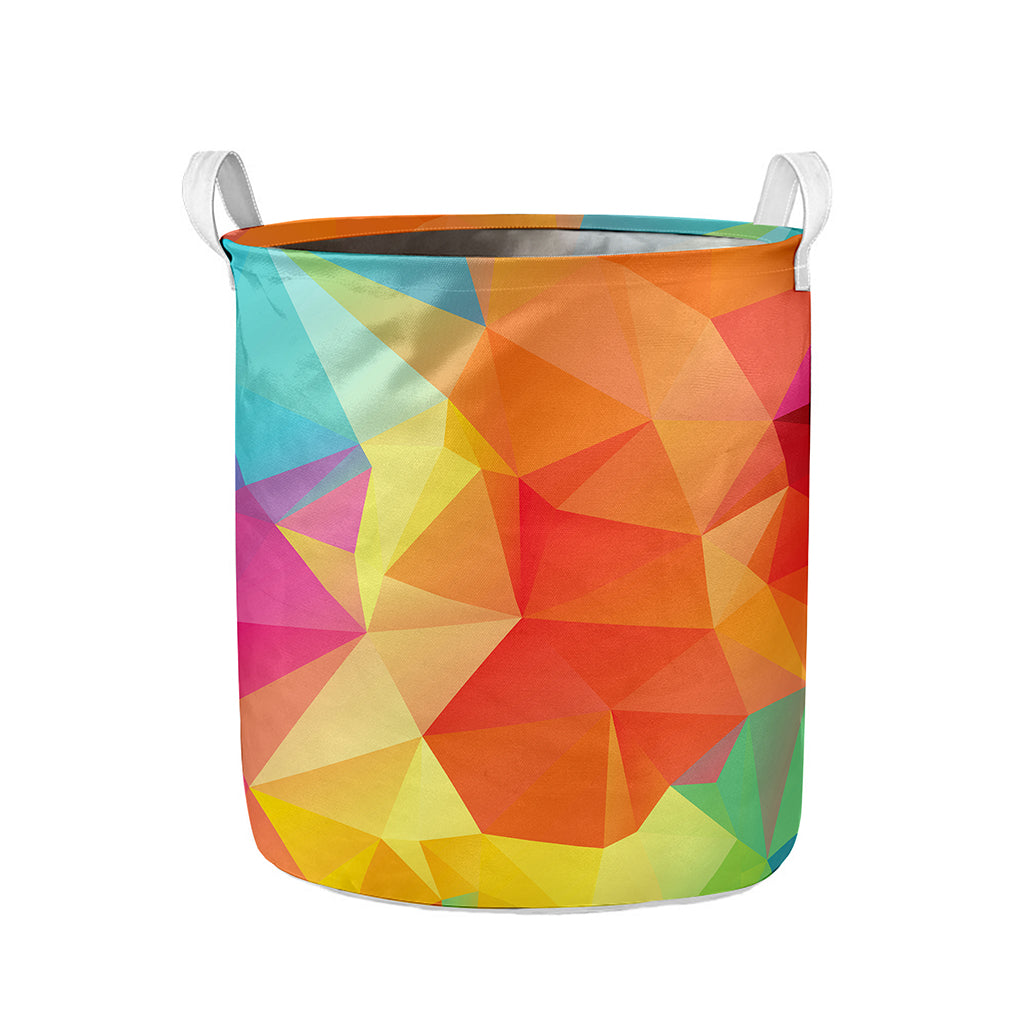 Abstract Polygonal Geometric Print Collapsible Laundry Basket
