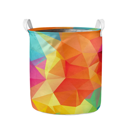Abstract Polygonal Geometric Print Collapsible Laundry Basket