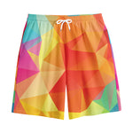 Abstract Polygonal Geometric Print Cotton Shorts