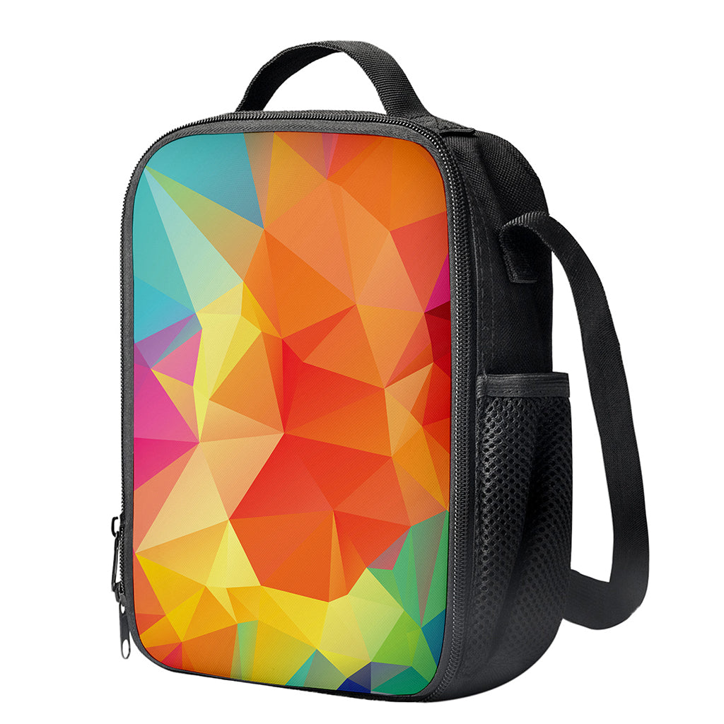 Abstract Polygonal Geometric Print Crossbody Lunch Bag