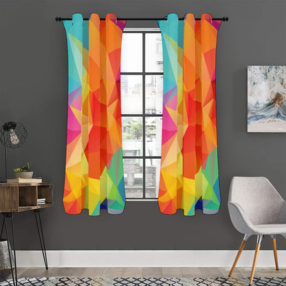 Abstract Polygonal Geometric Print Curtain