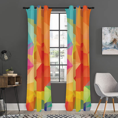 Abstract Polygonal Geometric Print Curtain