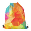 Abstract Polygonal Geometric Print Drawstring Bag