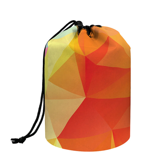 Abstract Polygonal Geometric Print Drawstring Makeup Bag